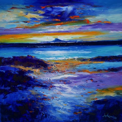 Eveninglight over The Dutchmans Cap from Iona 30x30